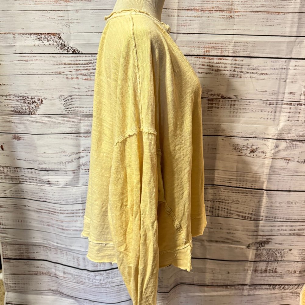 Free People Yellow Distressed Sweatshirt - Picture 2 of 8